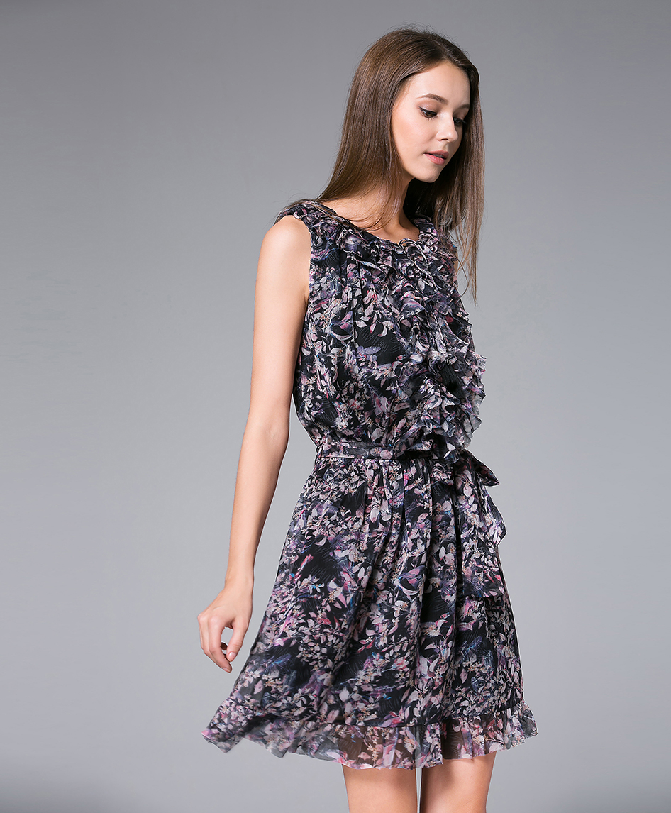 Dress - Printed Silk Chiffon Dress